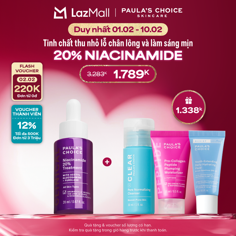 Tinh chất se khít lỗ chân lông Paulas Choice Clinical Niacinamide 20% Treatment 20ml 8030
