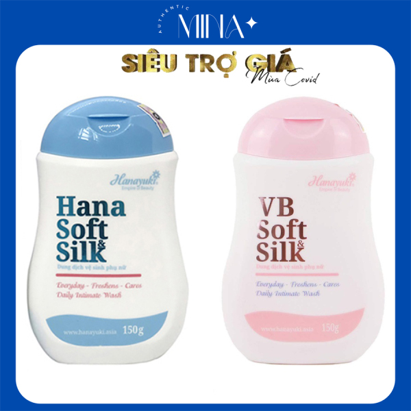 [3 Tặng 1] Dung Dịch Vệ Sinh Nam Nữ Hana Soft Silk & VB Soft Silk Chính Hãng 150g nhập khẩu