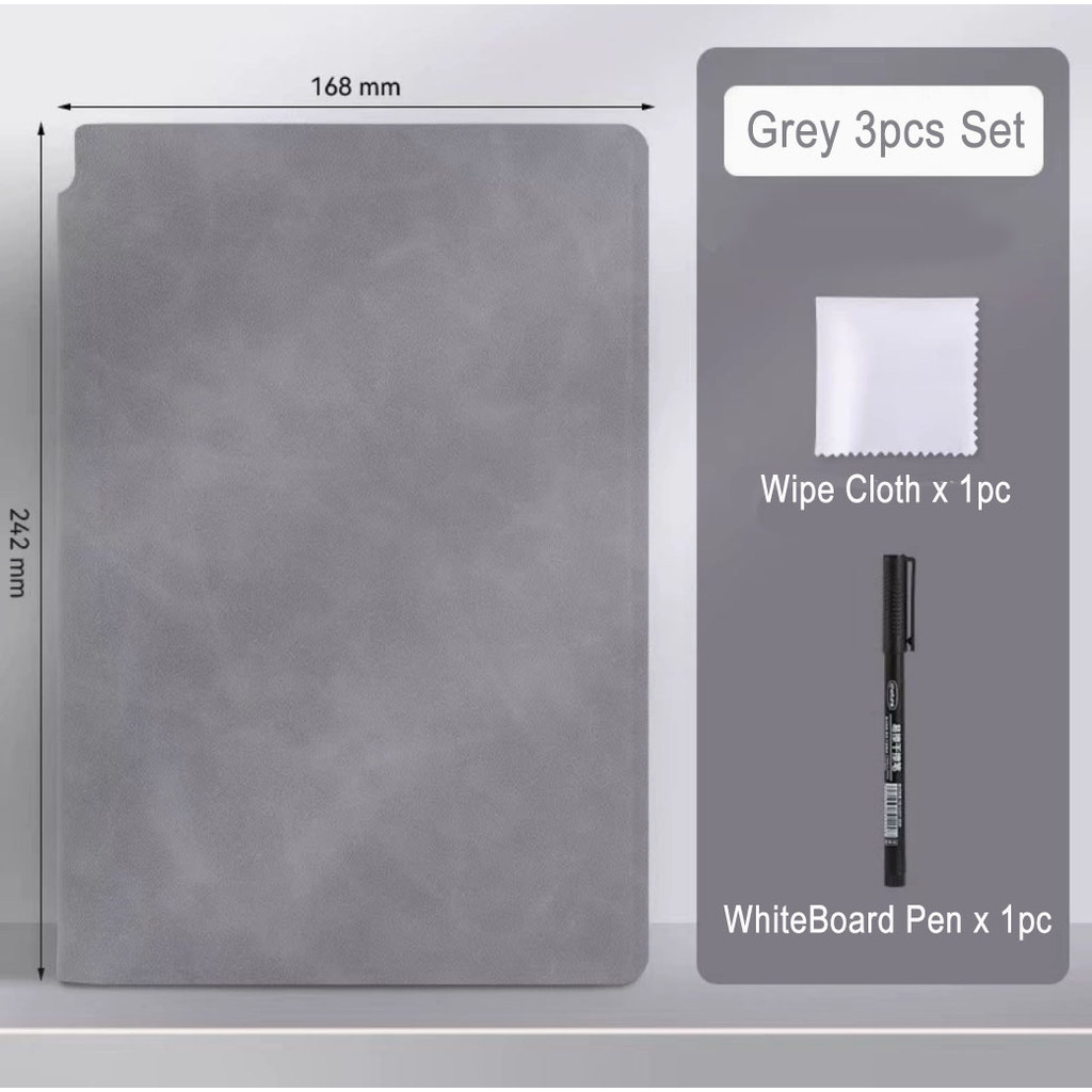 DryErase A5 Whiteboard Notebook Portable Writing Board Including Pen and Cloth (Dear J)