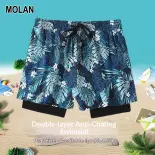 Quần sọt bơi lội nam cực lớn với thiết kế chống bối rối hai lớp quần đi biển khô nhanh cho các hoạt động ngoài trời mùa hè