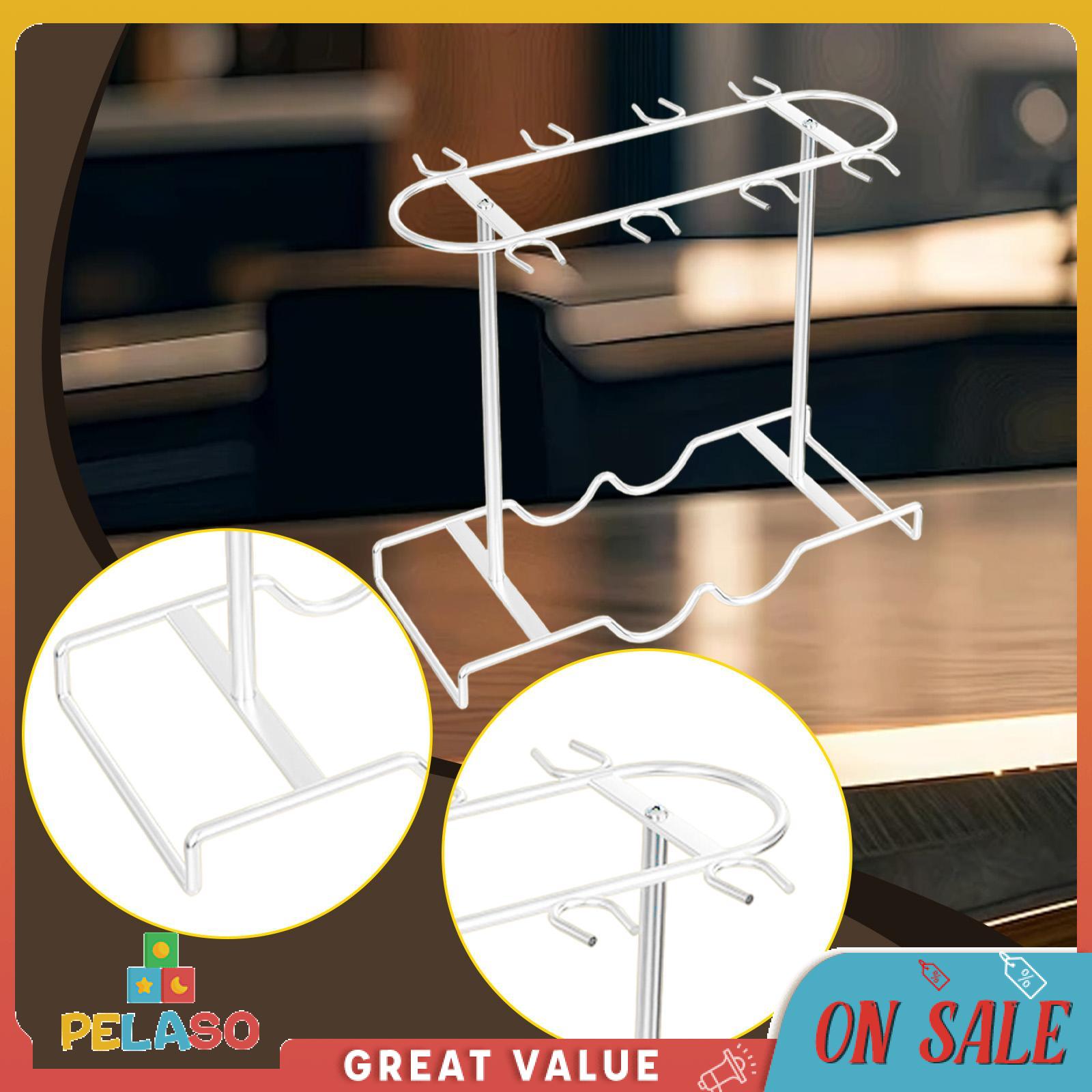 Pelaso Countertop đồ để ly rượu Tabletop cốc giá lưu trữ sắt Wine Glass Organizer cho chạn bát đĩa nhà bếp nhà hàng khách sạn nhà