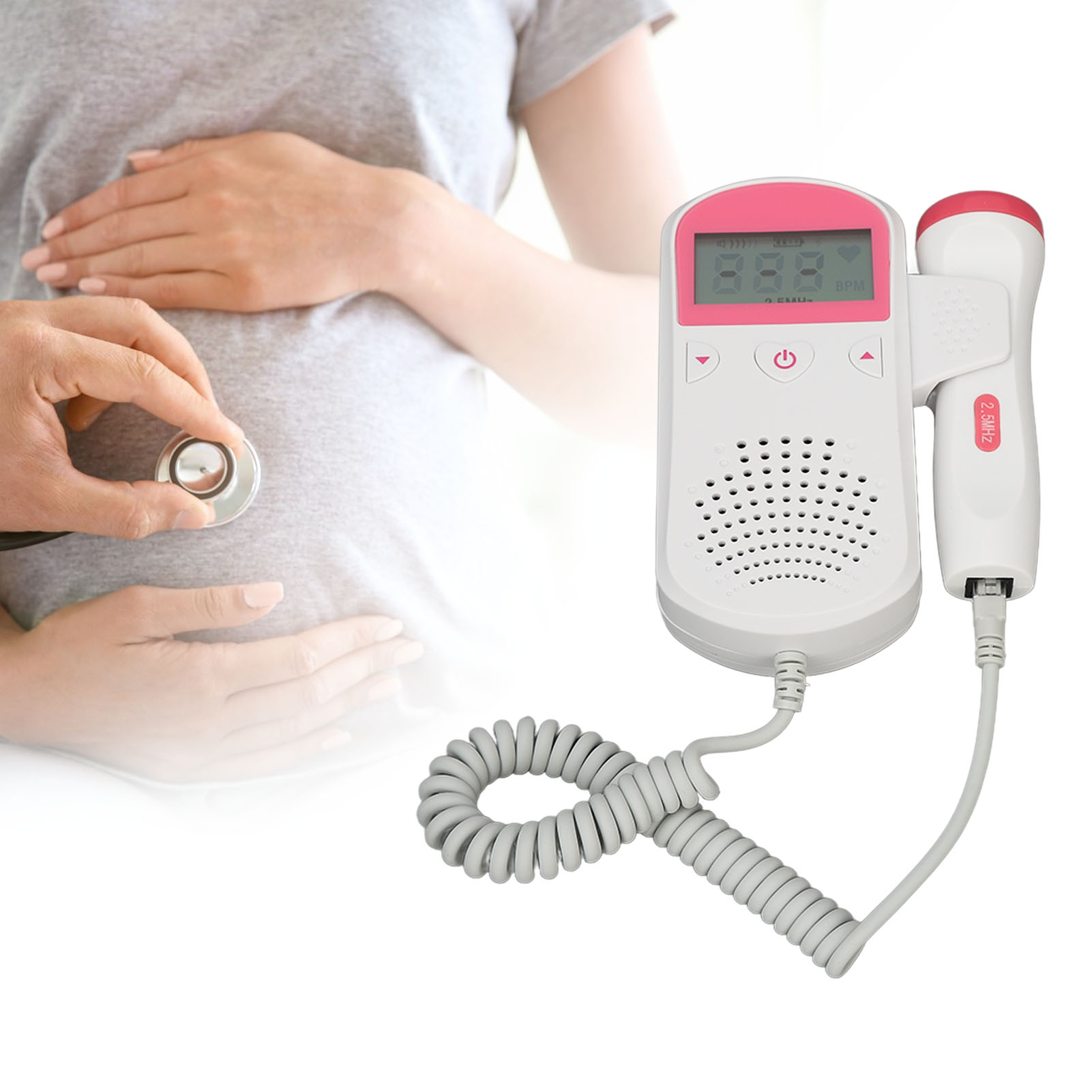 Bé máy theo dõi nhịp tim phát hiện Màn hình LCD giảm tiếng ồn Màn hình thai nhi tự kiểm tra điện tử cho phòng khám cho bà bầu