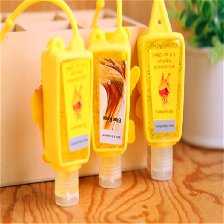 Vỏ Silicon Nước Rửa Tay   Vỏ Silicon Hoạt Hình Kiểu Treo Di Động Trẻ Em 30ml Vỏ Cao Su Khử Trùng Rửa Tay Chai Nhỏ