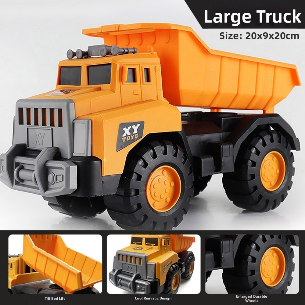 YEWANG326 Chống va đập Đồ chơi xe vận tải kỹ thuật Nhựa Bộ sưu tập quà tặng cho trẻ em Mô hình đúc  loại Chất lượng cao 4 Kiểu Dáng Mô hình xe tải cần cẩu dành cho bé trai - 2