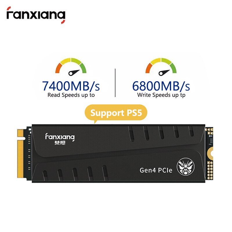 Fanxiang 7400 MB/giây SSD 1TB 2TB 4TB SSD M2 NVME PCIe 4.0 x4 M.2 2280 NVMe SSD ổ đĩa thể rắn nội bộ cho ps5 Máy tính để bàn
