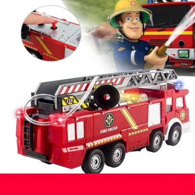 【Ready Stock】Toys For Kids Fire Engine Truck Toy With Light Sound Fire Safety Cars Boy Gift
