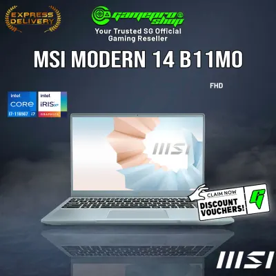 [Express Delivery] NEW MSI Modern 14 B11MO-286SG Ultrabook Laptop (i7-1165G7/512GB SSD/Intel Iris XE Graphics/14 FHD/W10/1Y)