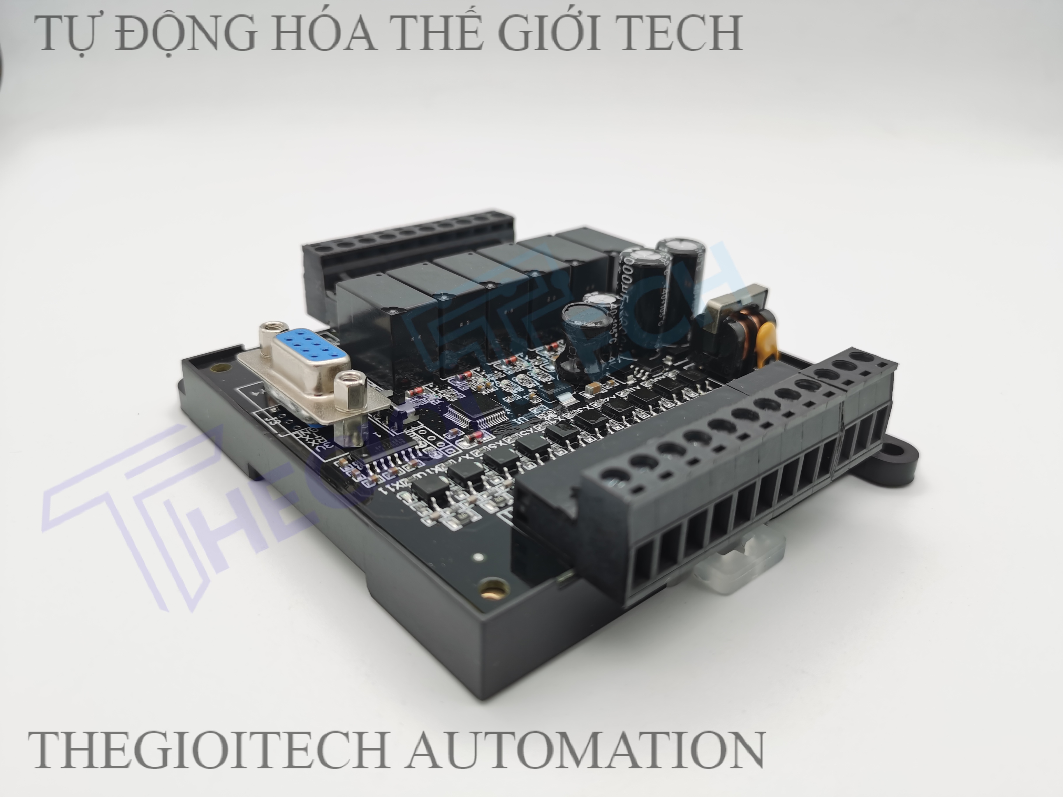 Board mạch Lập Trình PLC HK HK2N FX2N 16MR 8 input 8 output relay 24V TTL RS232, GX Works2 Mitsubishi - 16MR 232 đế