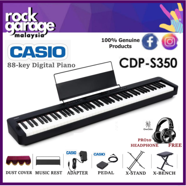 Casio CDP-S350 88-key Digital Piano with Keyboard Stand, Bench, SP-34 Pedal (CDPS350 / CDP S350) Malaysia