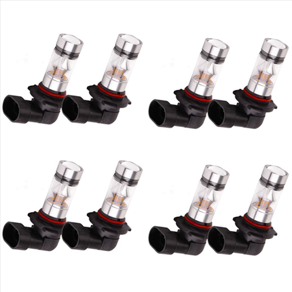 (LB2F) 8X 9005 HB3 6000K 100W 2323 LED Projector Fog Driving Light Bulbs White