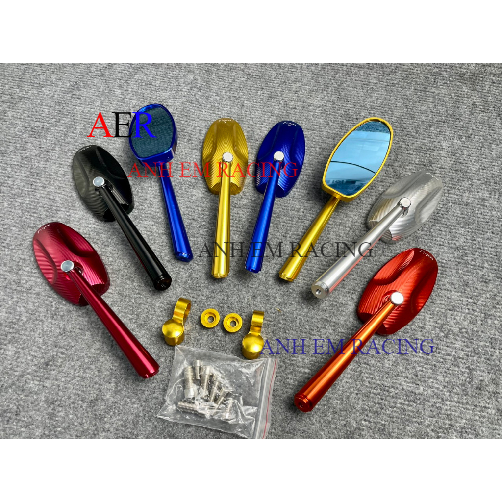 Kiếng chiếu hậu Rizoma muỗng nhỏ, gương chiếu hậu kiểu sò nhỏ mặt kính xanh chống chói