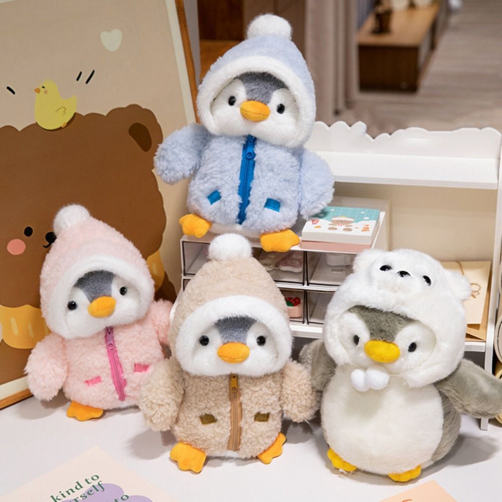 LFGHT Chim Cánh Cụt Chim Cánh Cụt có mũ Đồ chơi vải lông Đội mũ quần áo Mềm Đồ chơi chim cánh cụt Mũ