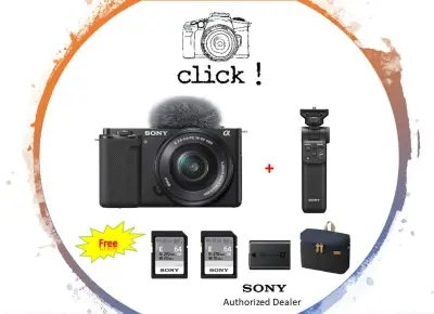 Sony ZV-E10 Mirrorless Camera with 16-50mm Lens With Sony GP-VPT2BT Wireless Shooting Grip (Free 2 X 64GB Card + Sony NP-FW50 Battery + Sony Bag + UV Filter)