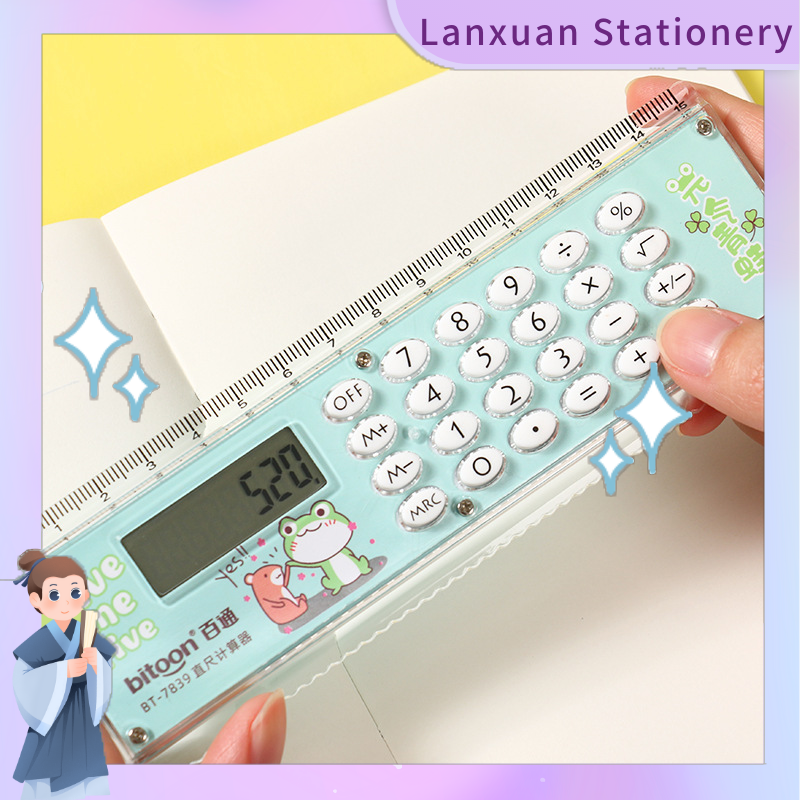 Lanxuan Stationery®Thước dễ thương máy tính cầm tay máy tính mini văn phòng phẩm THA858