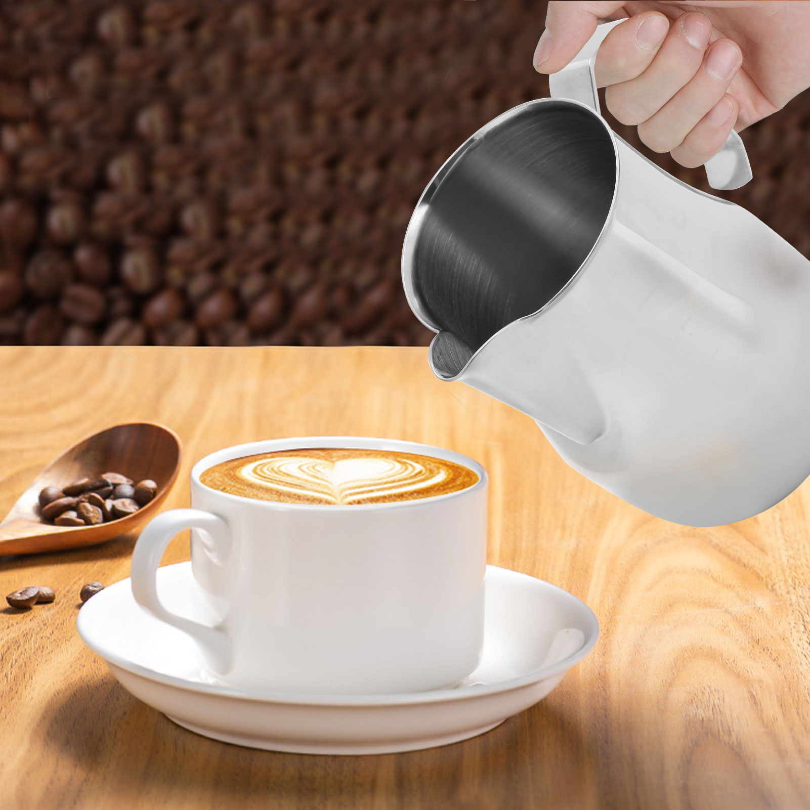 Frothing Cup Widened Coffee Latte Cup Home for Milk Latte Party