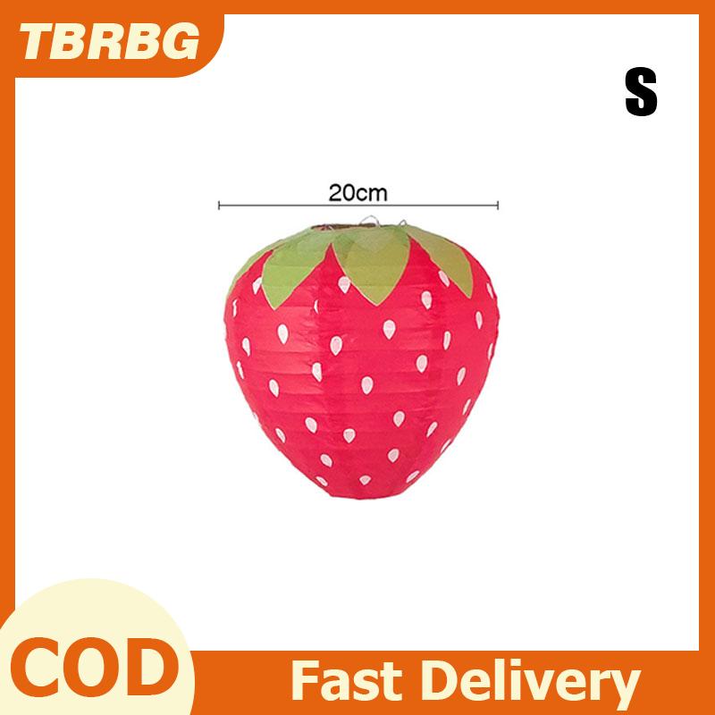 TBRBG โคมไฟกระดาษสตรอเบอร์รี่ตกแต่งงานเลี้ยงวันเกิดของตกแต่งแขวน3D ฉากหลัง