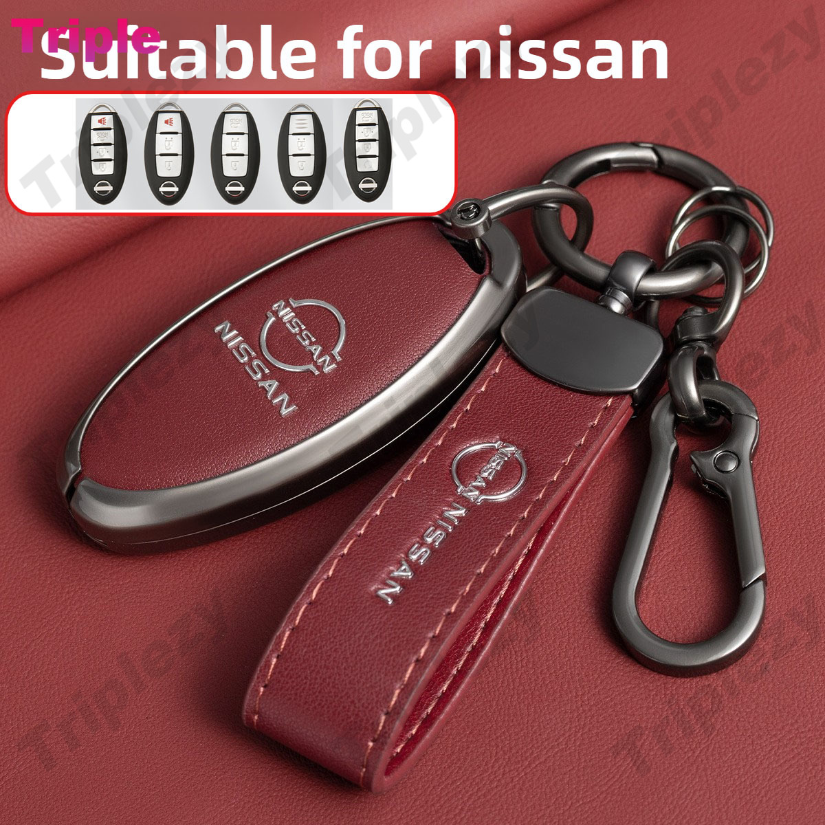 3 4 Buttons Car Key Fob Case Cover Genuine Leather Zinc Alloy 360° Protector Shell Keychain For Nissan Xtrail Almera Serena March Micra Livina Juke Leaf Note Cube Kicks Terra Tiida ราคา 213 บาท*ส่งฟรี