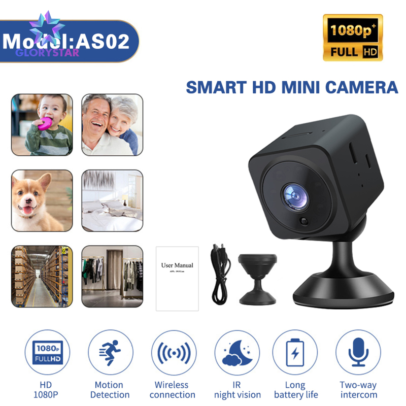 Mini Camera 1080P 2-Way Intercom Camera Easy Operating Automatic Night