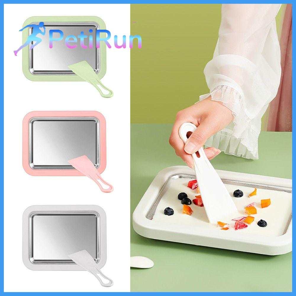 PETIRUN Thép không gỉ Máy làm sữa chua xào Tự làm Trẻ em tự làm Máy làm đá xào Bền Mini Máy làm kem