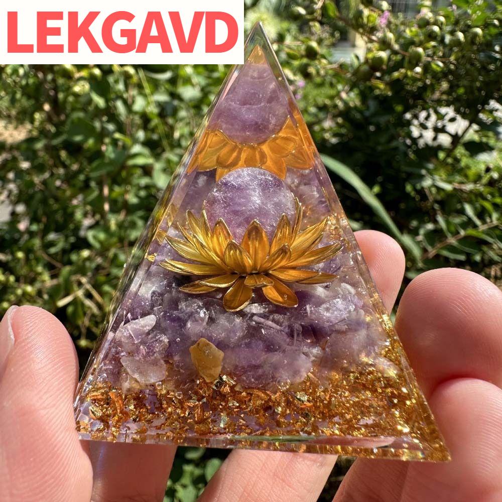 LEKGAVD โชคลาภ รูปปั้นพีระมิด หยดกาว หินคริสตัล ของตกแต่งตาปีศาจ งานศิลปะ องค์กรพลังงาน ปิรามิดตาปีศาจ สำนักงานที่บ้าน