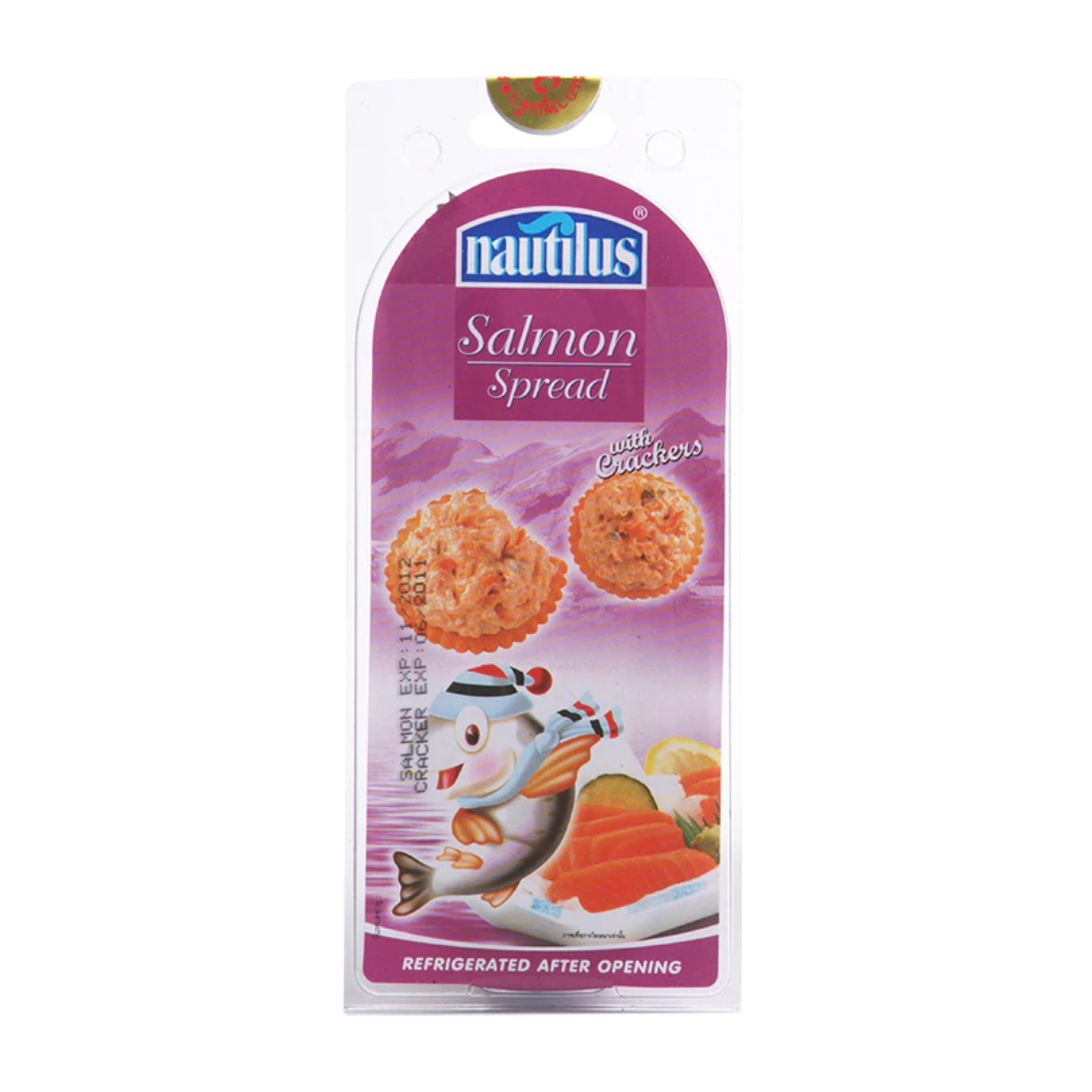 Nautilus Salmon Spread with Crackers 115G. ราคา 42 บาท*ส่งฟรี