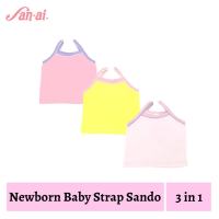 San-ai Infant Newborn Baby Girl Spaghetti Strap Sando 3 in 1 (0-3 months)