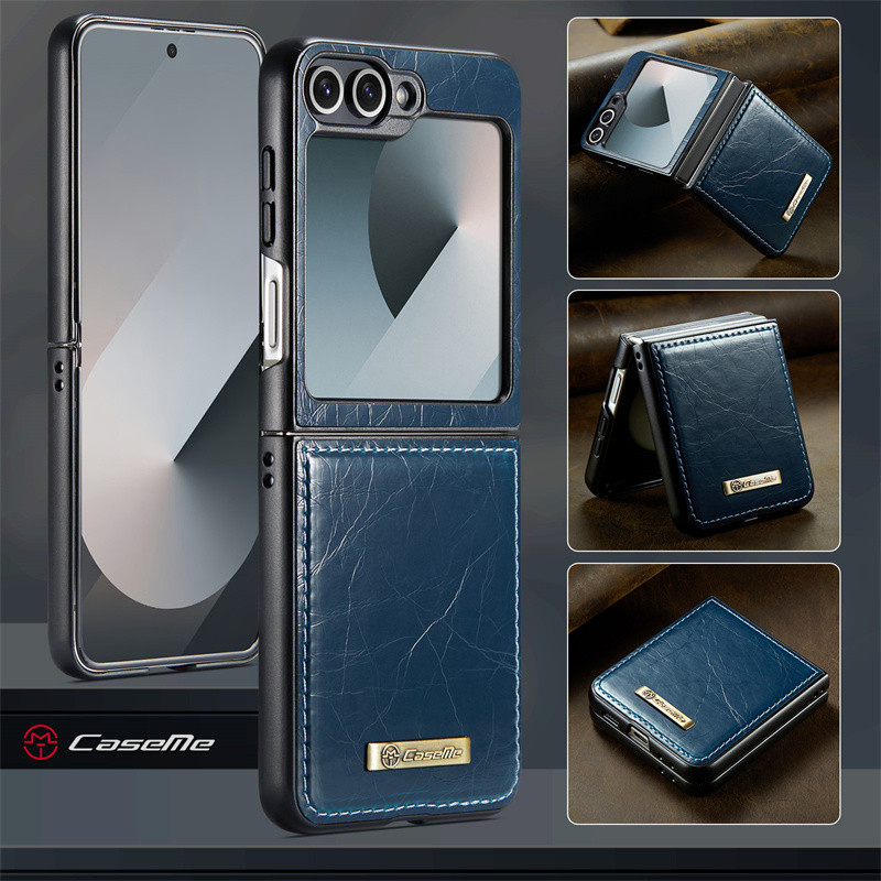 Casing For Samsung Galaxy Z Flip 6 5 5G 2024 Case Leather Wallet Magnetic Card Holder Cover For Flip6 Flip5 Zflip6 ZFlip5 ZFlip Filp Shockproof New Fashion Soft Cases