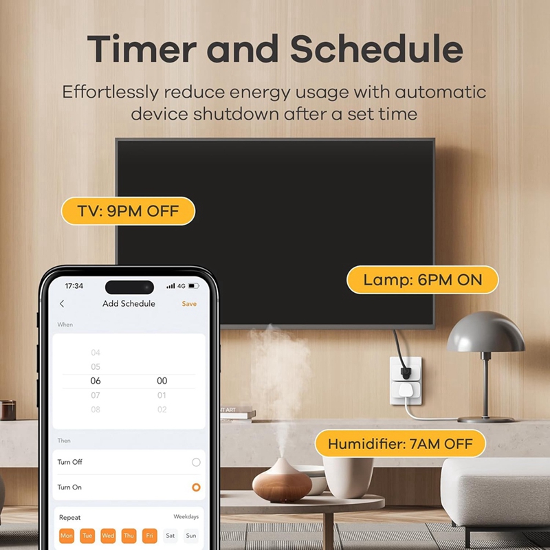 【Latest model】 Smart Plug, Work with Automation, APP Remote Control Timer&amp;Schedule,4 Pack US Plug ราคา 956 บาท*ส่งฟรี