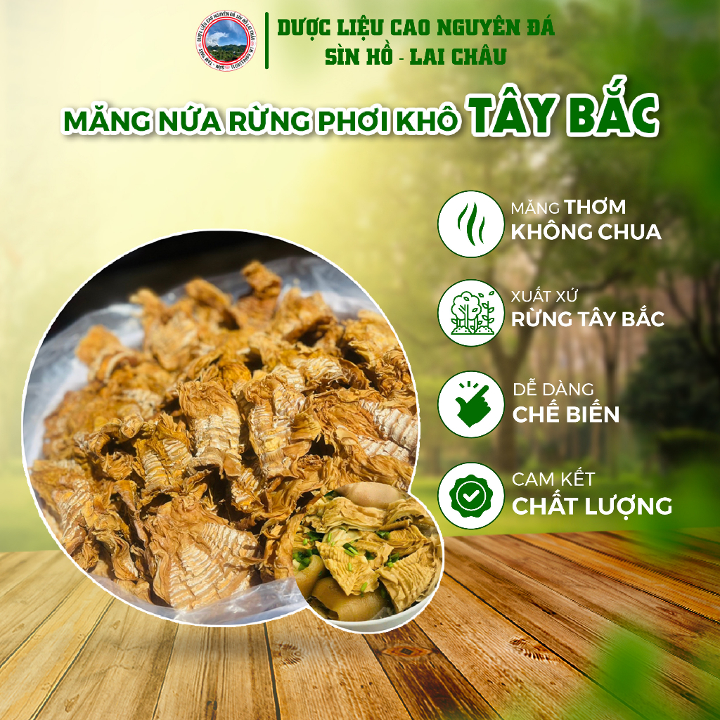 Măng nứa rừng phơi khô tự nhiên từ Tây Bắc, Lai Châu, măng non, thơm ngon, không hoá chất