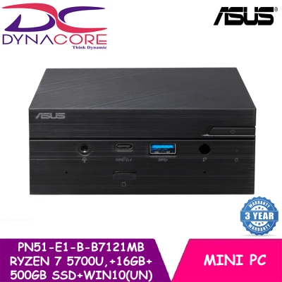 ASUS PN51-E1-B-B7121MB AMD Ryzen™ 7 5700U 8-core CPU | HDMI | DP| WiFi6® | BareBone Mini PC | Keyboard + mouse | 3 Years Warranty By Asus + 16GB + 500GB SSD + WIN10 HOME (UNACTIVATE)