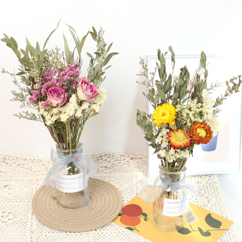 DIY Dried Flower Bouquet Of Stars Forget-me-not Rose Daisy Eucalyptus Home Ornaments Ins Shooting Props 【MAR】