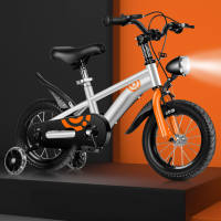 Toddler Bike 14 Inch Kids Bike Anti Slip Handlebar Carbon Steel with Auxiliary Wheels Brakes for Home