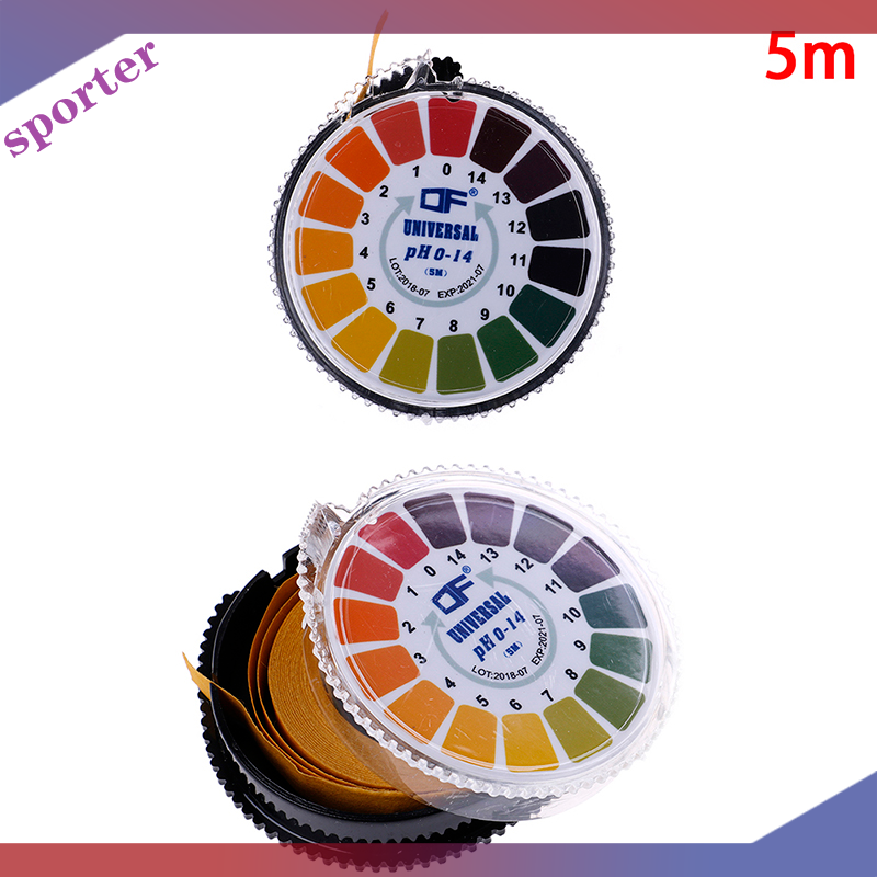 Sporter 1Roll/5m laboratory ph indicator test strip 0-14 paper litmus alkaline acid ราคา 62 บาท*ส่งฟรี