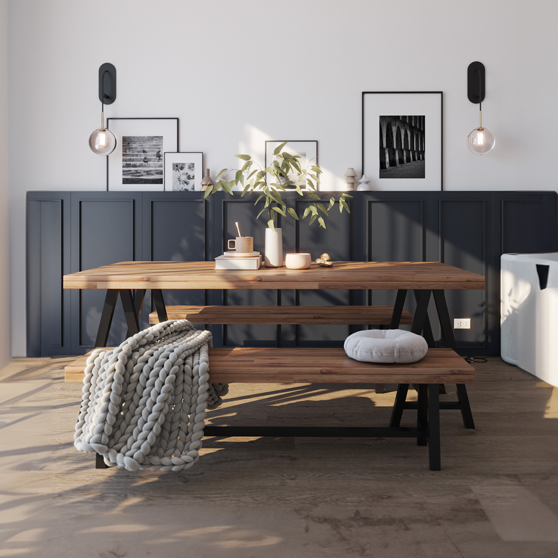 SB Design Square KONCEPT FURNITURE ชุดโต๊ะอาหาร รุ่น Goblin สีไม้เข้ม ราคา 18,500 บาท*ส่งฟรี