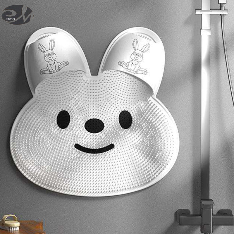 Silicone foot rubbing bathroom anti-slip mat back rubbing massage mat bath foot washing dead skin shower room floor mat ราคา 517 บาท*ส่งฟรี
