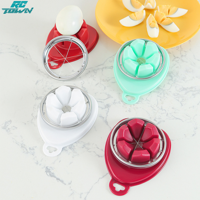 Multifunctional Fancy Egg Cutter, 3-in-1 Kitchen Boiled Egg Slicer Sectione Mold, Quality Flower Edges Gadgets Egg Cutter Tools ราคา 23 บาท*ส่งฟรี
