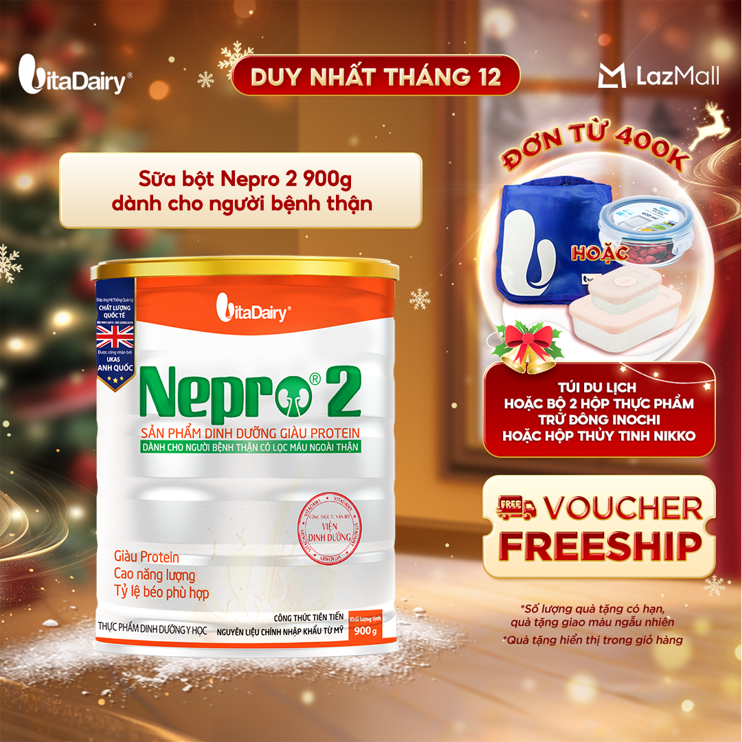  Sữa bột Nepro 2 900g dành cho người bệnh thận - VitaDairy 