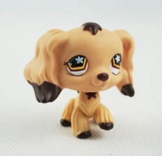 2 Inches Littlest Pet Shop #575 LPS Tan Cocker Spaniel Dog Puppy Brown Dipped Ears