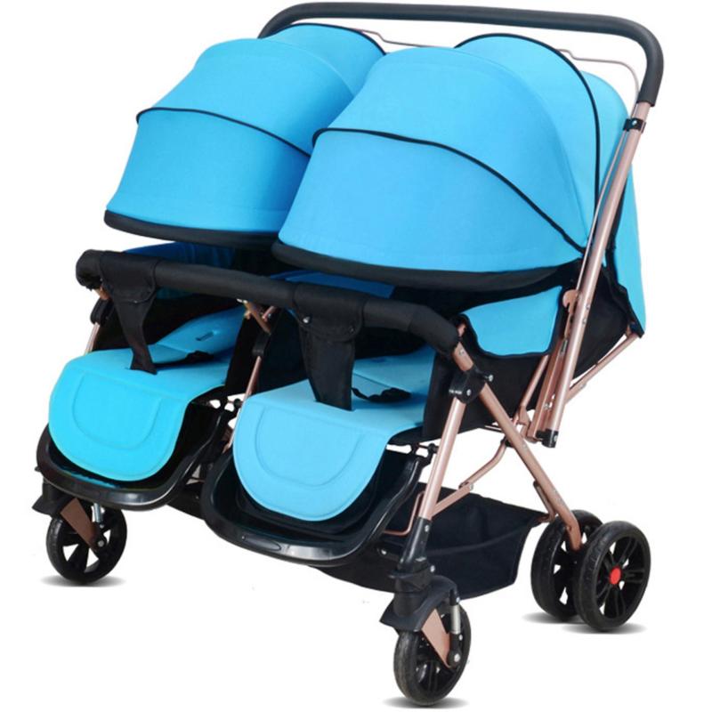 JIJI 21A Lightest Double Stroller (Free Installation) - (Prams/Stroller) Dual Back Adjustable Foldable High Quality Wheels Design Portable Baby Carriage Stroller (Free Delivery) (SG) Singapore