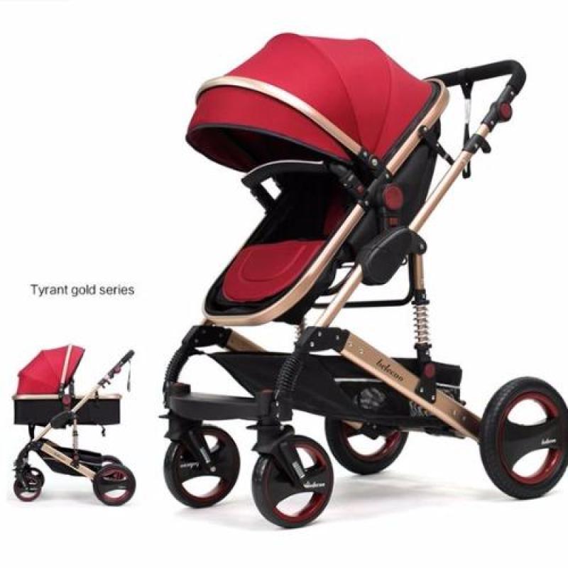 Belecoo Gold Suspension Frame German Design Stroller All Air Tyres (Red) Singapore