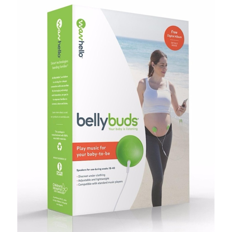 BellyBuds by WavHello, Pregnancy Baby-Bump Headphones | Prenatal Bellyphones Play Music, Sound and Voices to the Womb - intl Singapore