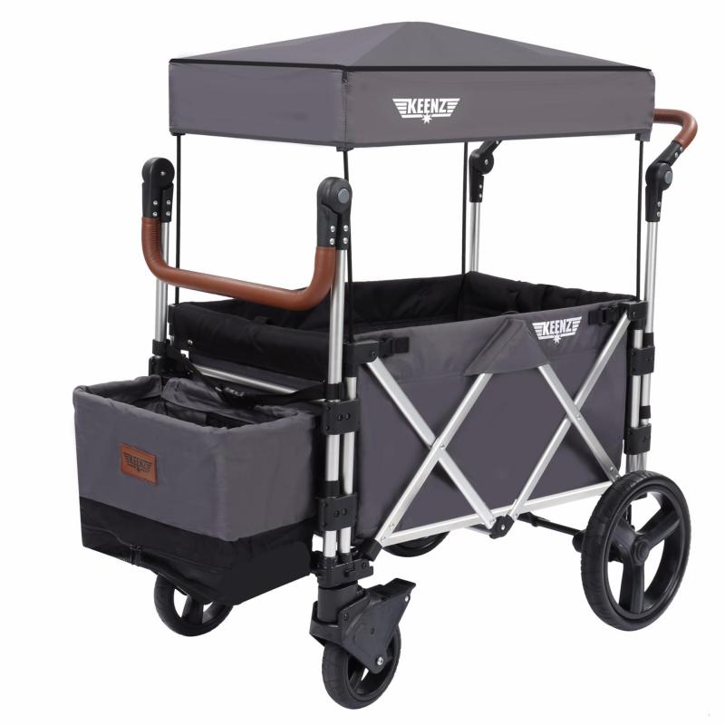 Keenz 7S Premium Deluxe Foldable Wagon-Stroller (Dark Grey / Black) - Designed and Engineered in Korea Singapore