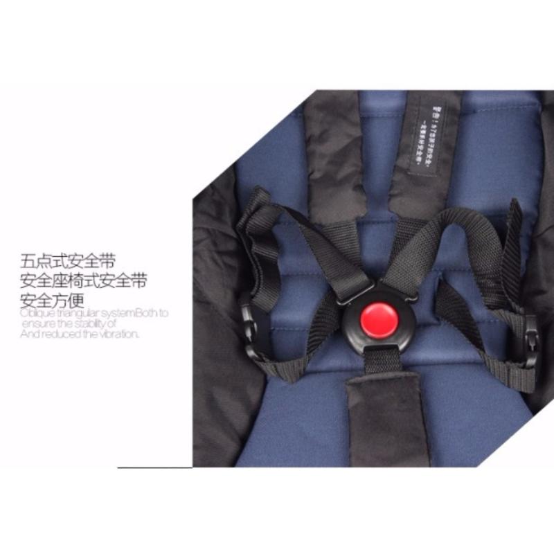 Kiddopotamus® NavyBlue colour - Cabin size (No Hook & Organizer)Ultra Lightweight one hand fold baby stroller - Carriage Infant Travel Flight Singapore