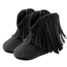 Newborn Baby Girl Boy Kids Solid Fringe Shoes Infant Toddler Soft Soled Anti-slip Boots