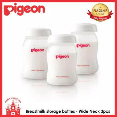 Pigeon Breastmilk Storage Bottles – Wide Neck (3pcs)