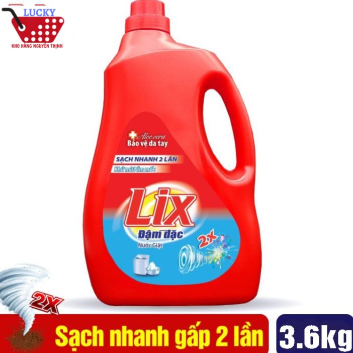 Nước giặt lix 3,3kg - đỏ đậm đặc, hương nước hoa,tẩy sạch vết bẩn- dùng cho giặt tay và máy giặt