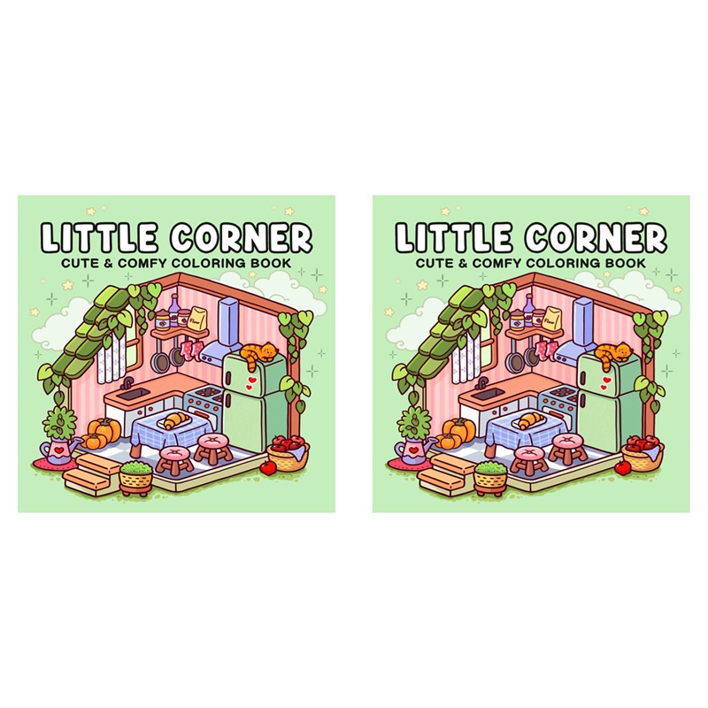 [zzu]-2X Little Corner: Coloring Book for Adults and Teens Super Cute Design of Cozy Hygge Spaces