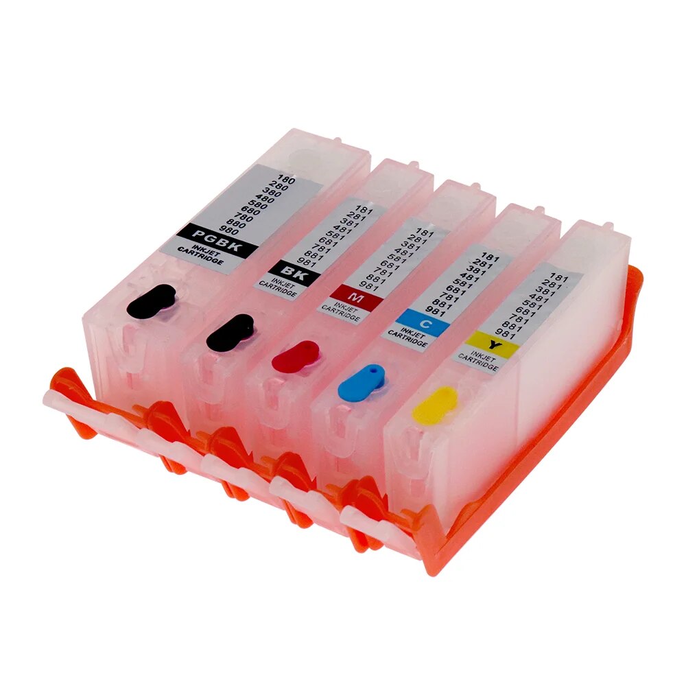 【Shop with Confidence】 5pcs Pgi-580 Cli-581 Refillable Ink For Ts6150 Ts8150 Ts9150 Ts9550 Ts8250 Ts705 Ts8350 Ts6350 With Arc Chips