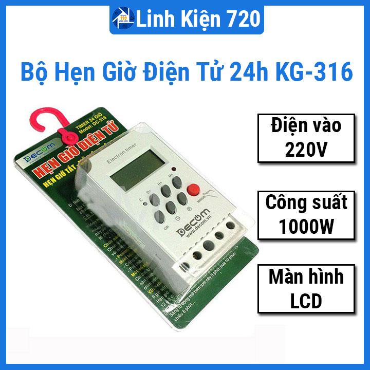 Bộ hẹn giờ điện tử 24h KG-316 tắt mở điện thông minh