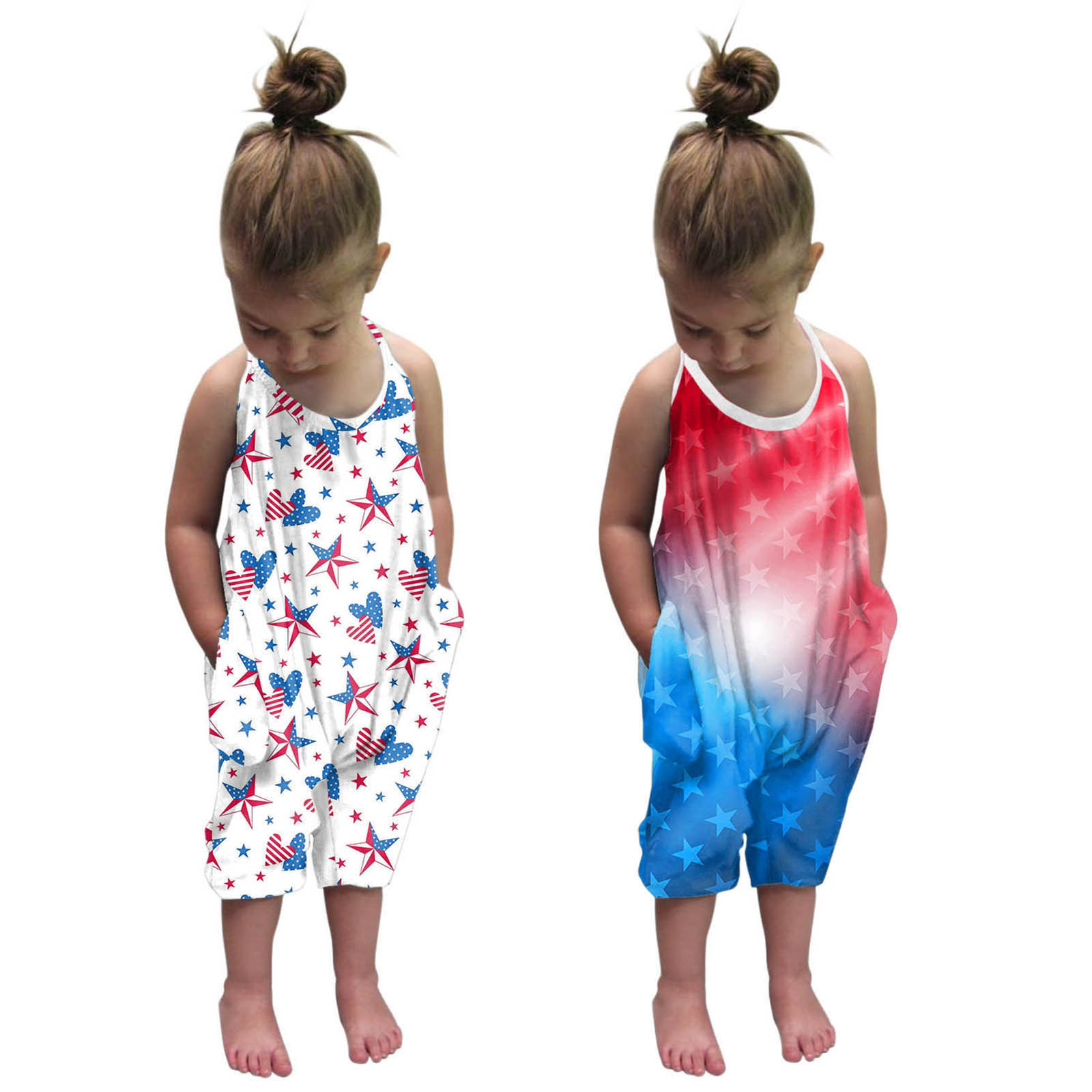Independence Girls Day Romper Kids Toddler Jumpsuit Baby 4-of